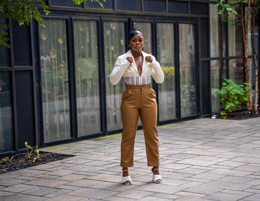 Boss Babe Activated: Bodysuit + Wide-Leg Pants + Wedge Sneakers
